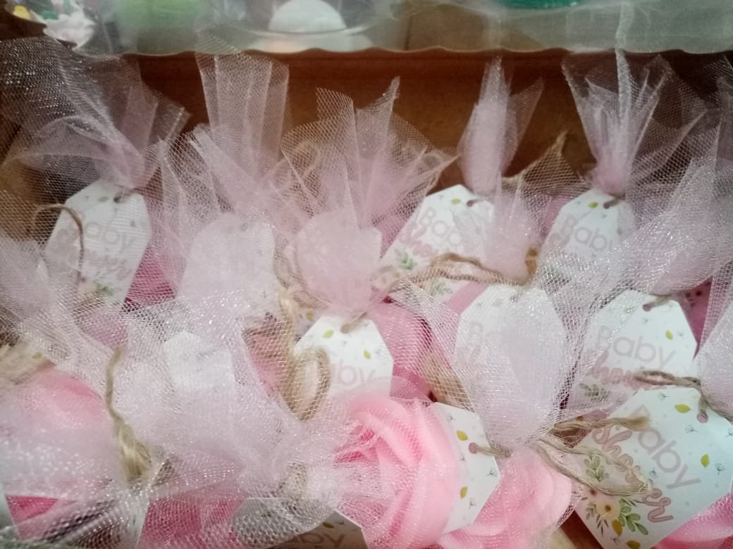 Detalle de baby shower vela artesanal Genny Franco